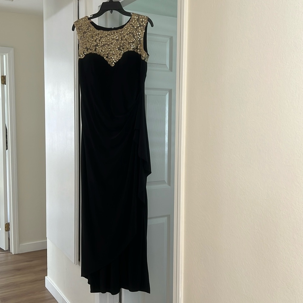 R&M Richards Black and Gold Dress